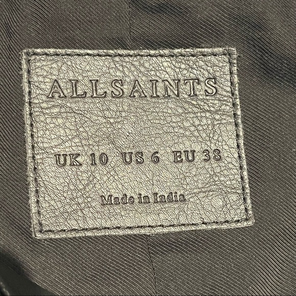 All Saints Leather Jacket UK 10 US 6 EU38 - Picture 4 of 4